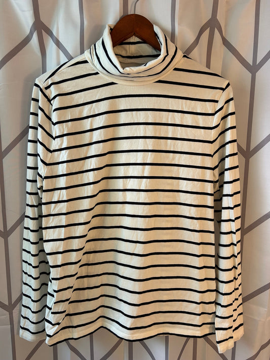 #18  Reduced! Talbots navy white stripe turtleneck women’s size XL