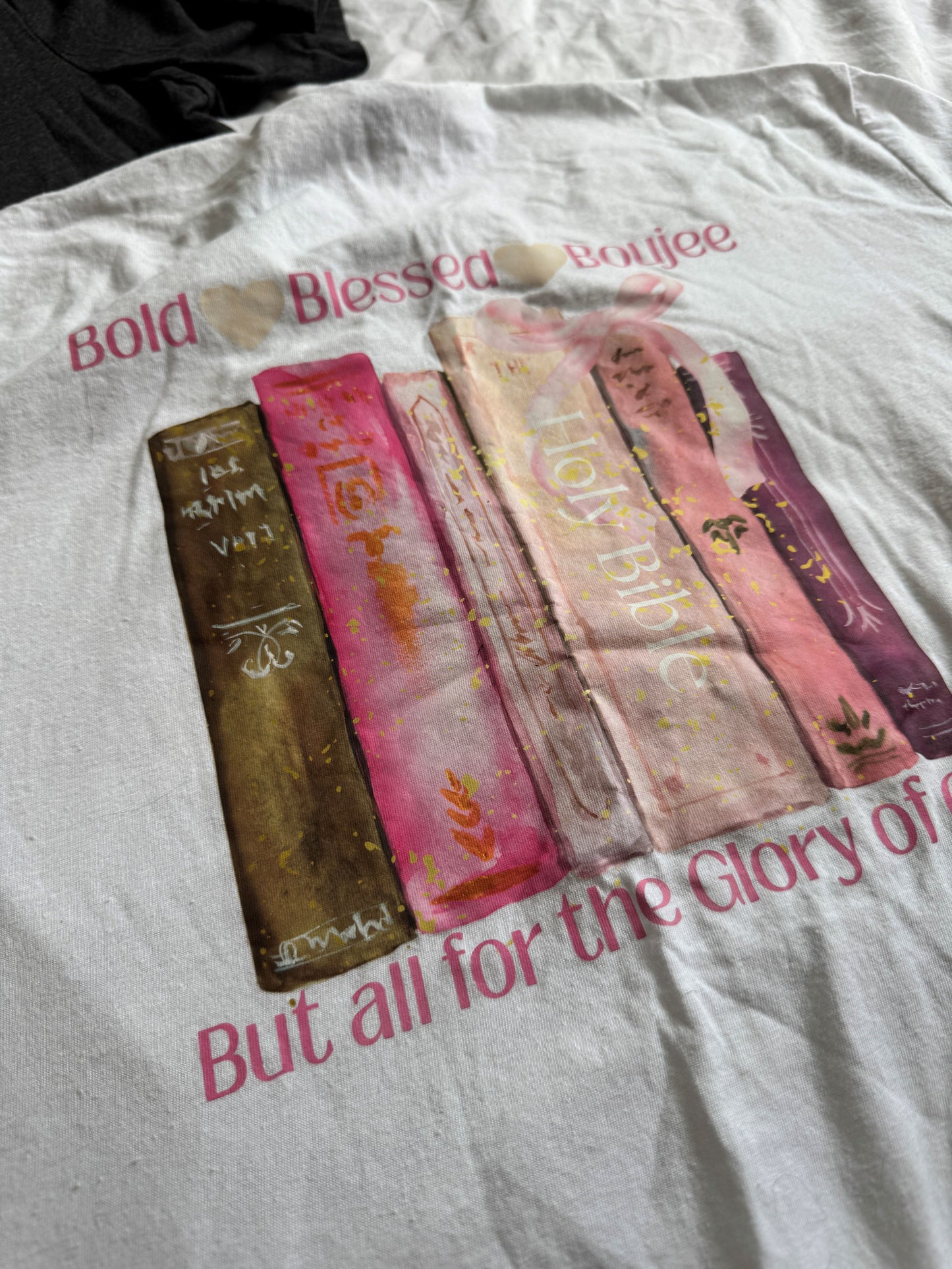 Seller #22 - 2 women’s Christian t-shirts - size L - white is NEW and gray is GUC