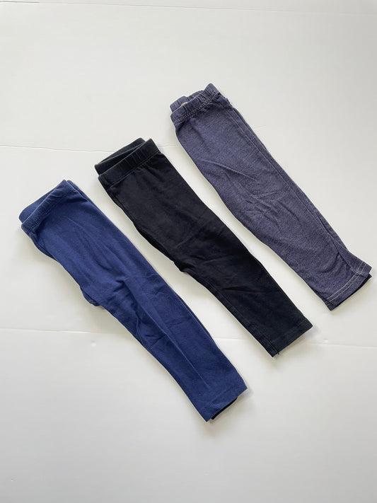 #121 Girls 2T set of 3 solid leggings, GUC