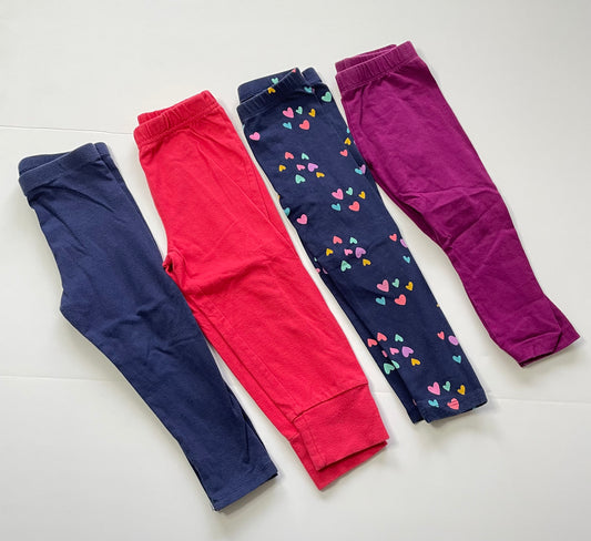 #121 Girls 2T set of 4 leggings, GUC