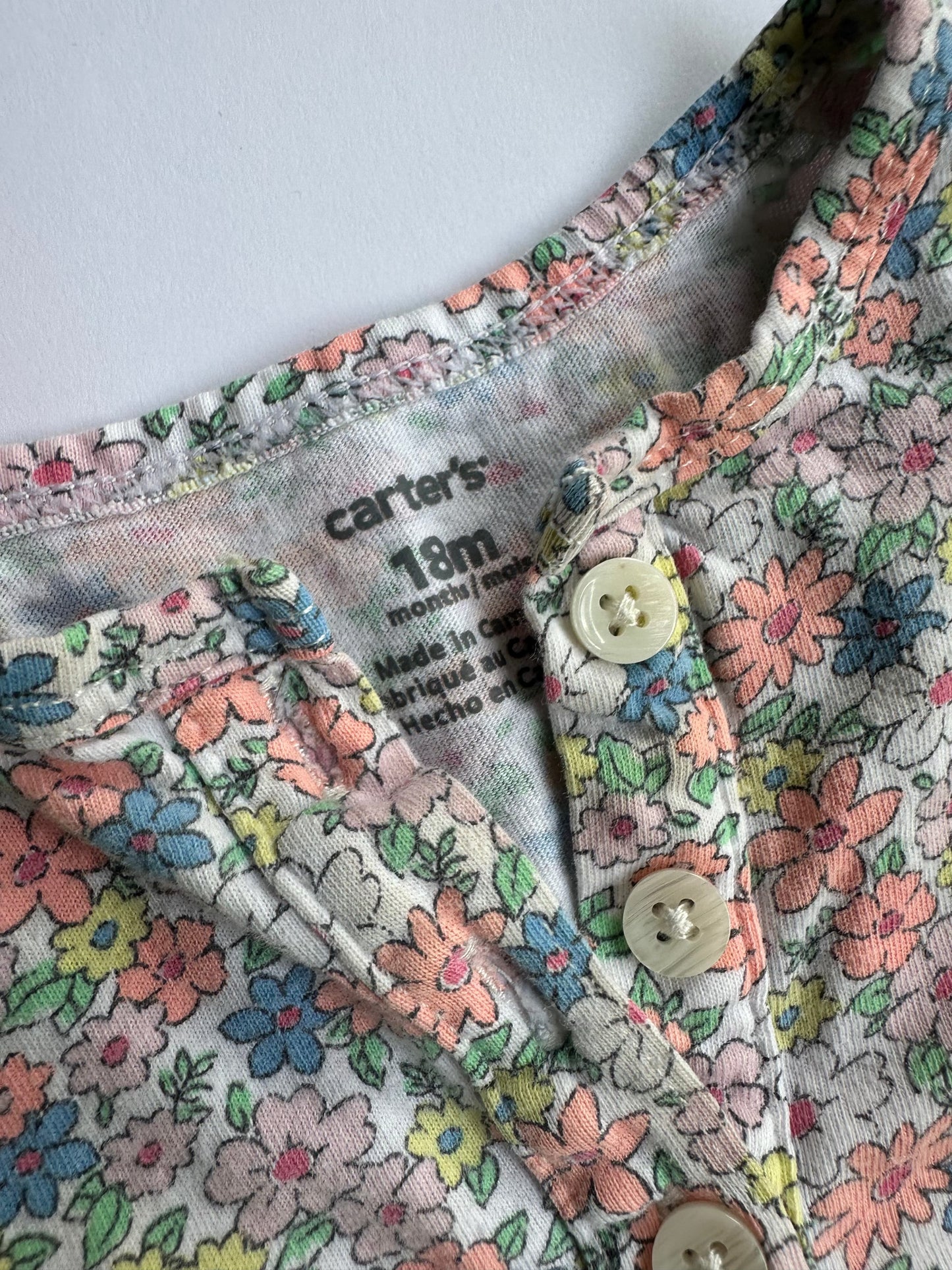 #146 Carter's & Gap Pink Floral Top and Leggings Girls 18M and 18-24M