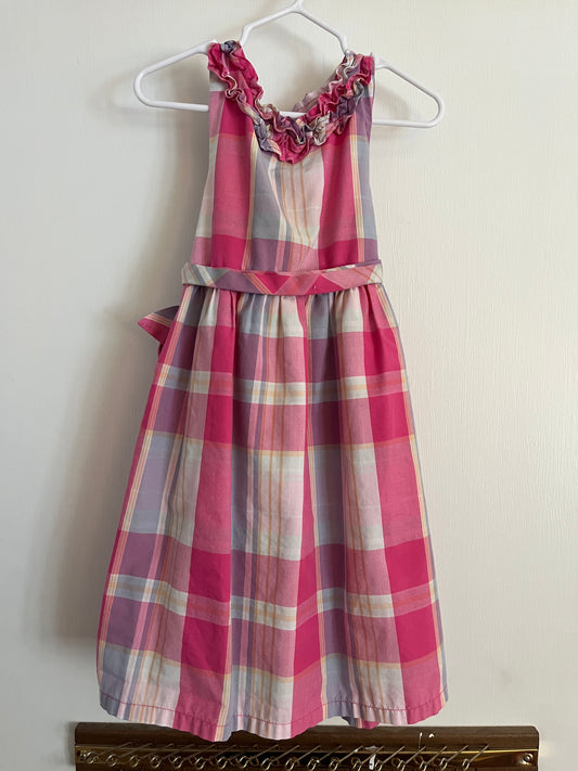 Little Girls Plaid Pink Dress Size 4t