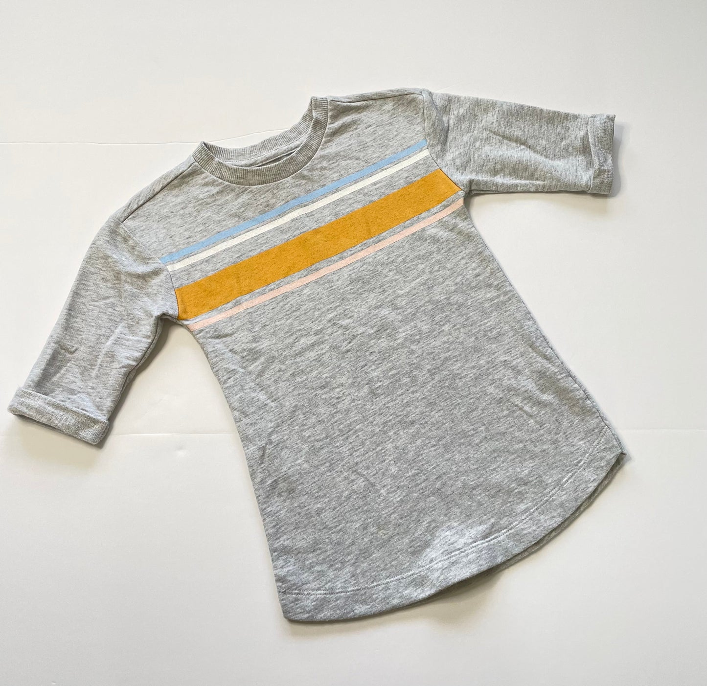 #121 Girls 2T stripe sweatshirt dress, EUC
