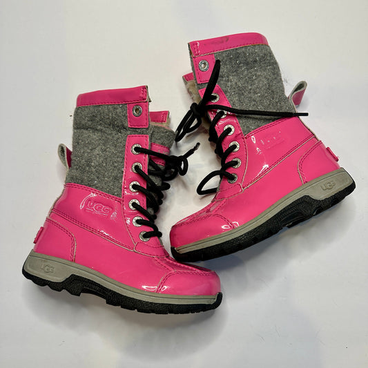 #162 UGG Butte II Patent Pink Azalea Boots Sz 10