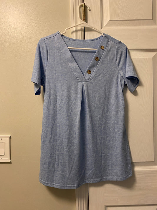 #14-womens small light blue shirt