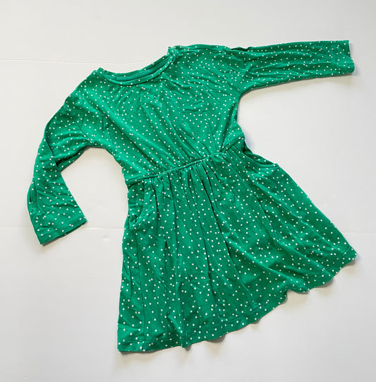#121 Girls 2T Gymboree green polka dot dress, EUC