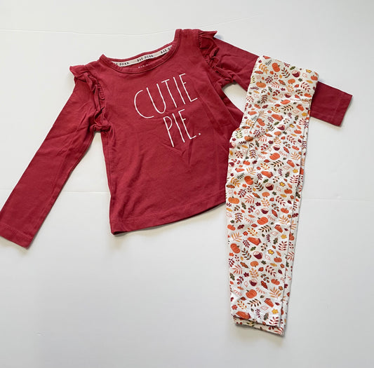 #121 Girls 3T (fits like 2T) Cutie Pie Thanksgiving/Autumn outfit, VGUC
