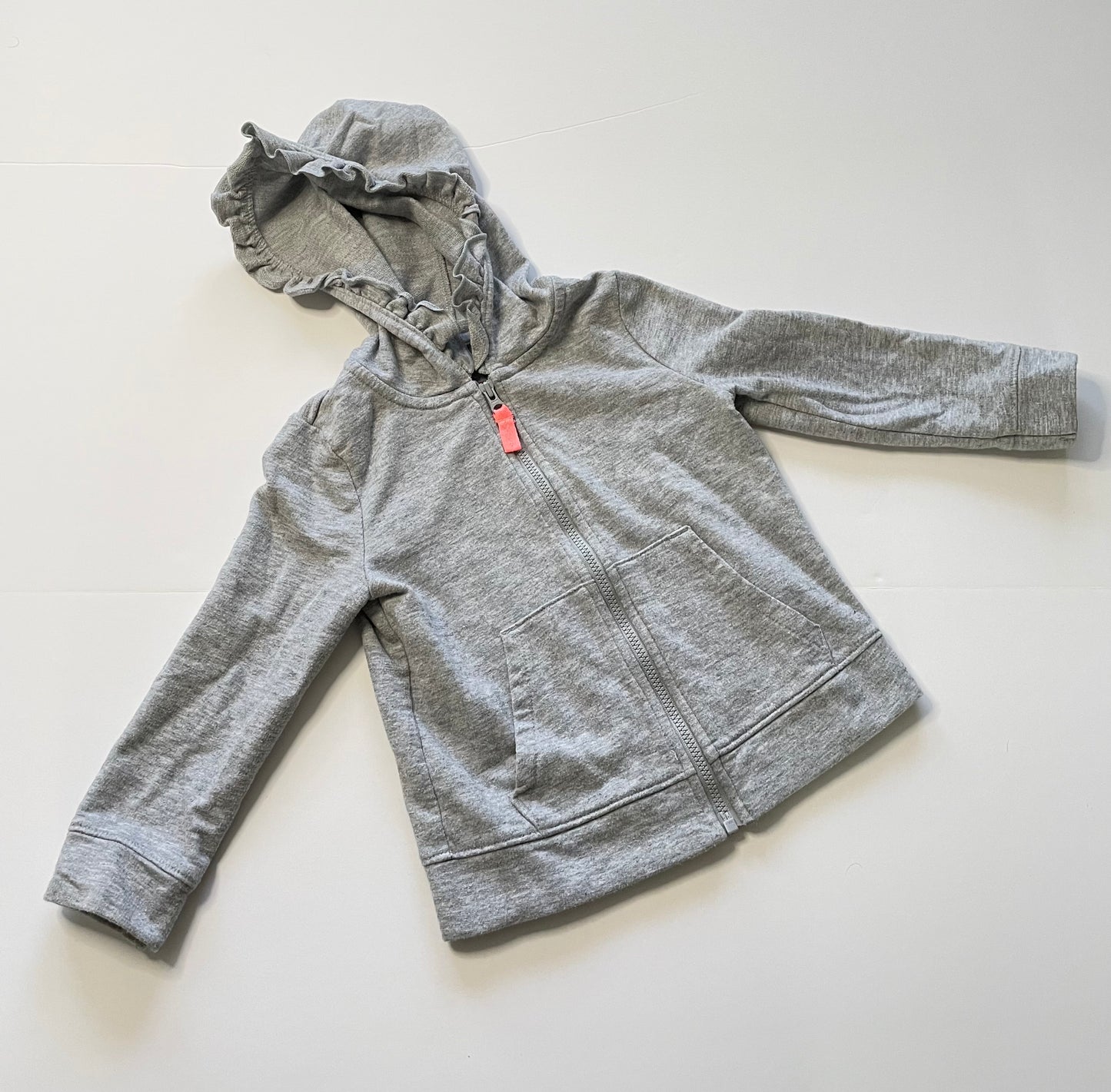 #121 Girls 2T Cat & Jack gray zip sweatshirt jacket, EUC
