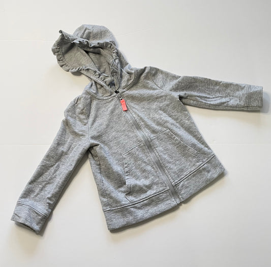 #121 Girls 2T Cat & Jack gray zip sweatshirt jacket, EUC