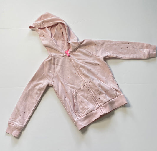 #121 Girls 2T Cat & Jack pink with sparkles zip sweatshirt jacket, EUC