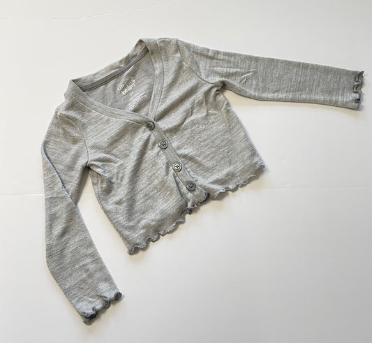 #121 Girls 2T Jumping Beans gray button down sweater, EUC