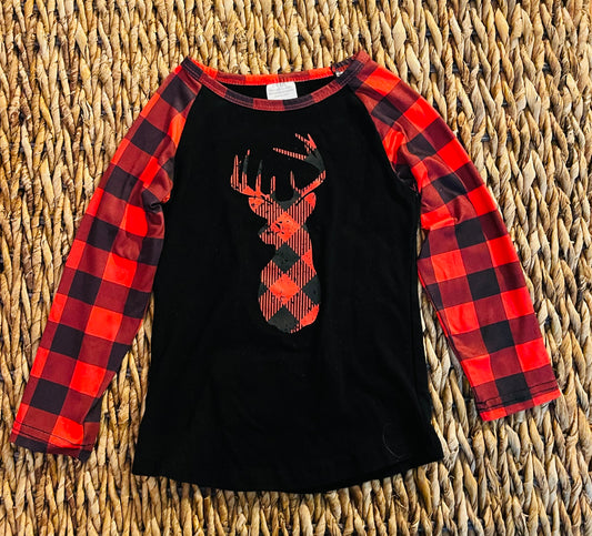 Red/black long sleeve size M- fits like 4t