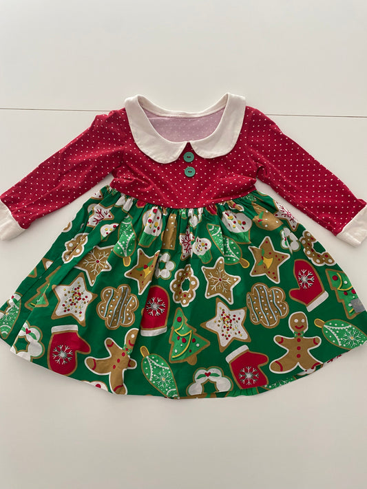 #117, Girls 4T, Eleanor Rose gingerbread baking dress, EUC