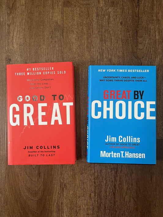 #124 EUC Good to Great and Great by Choice by Jim Collins Hard Cover Books