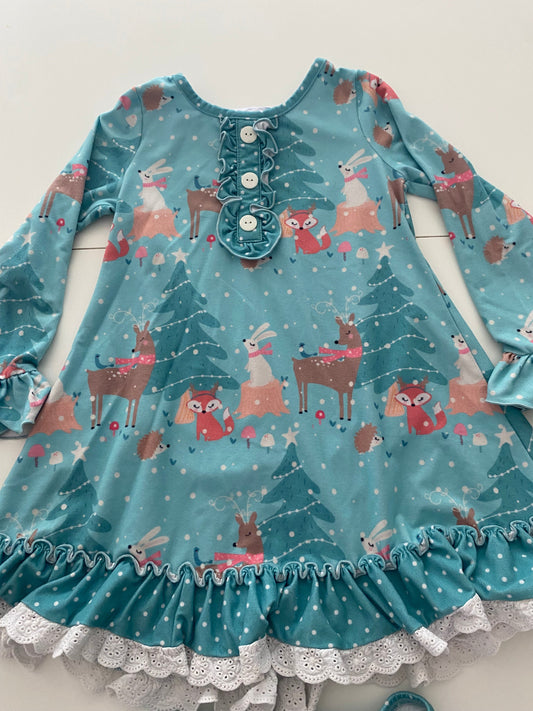 #117, Girls 3T, Oopsie Daisy winter wonderland nightgown, GUC