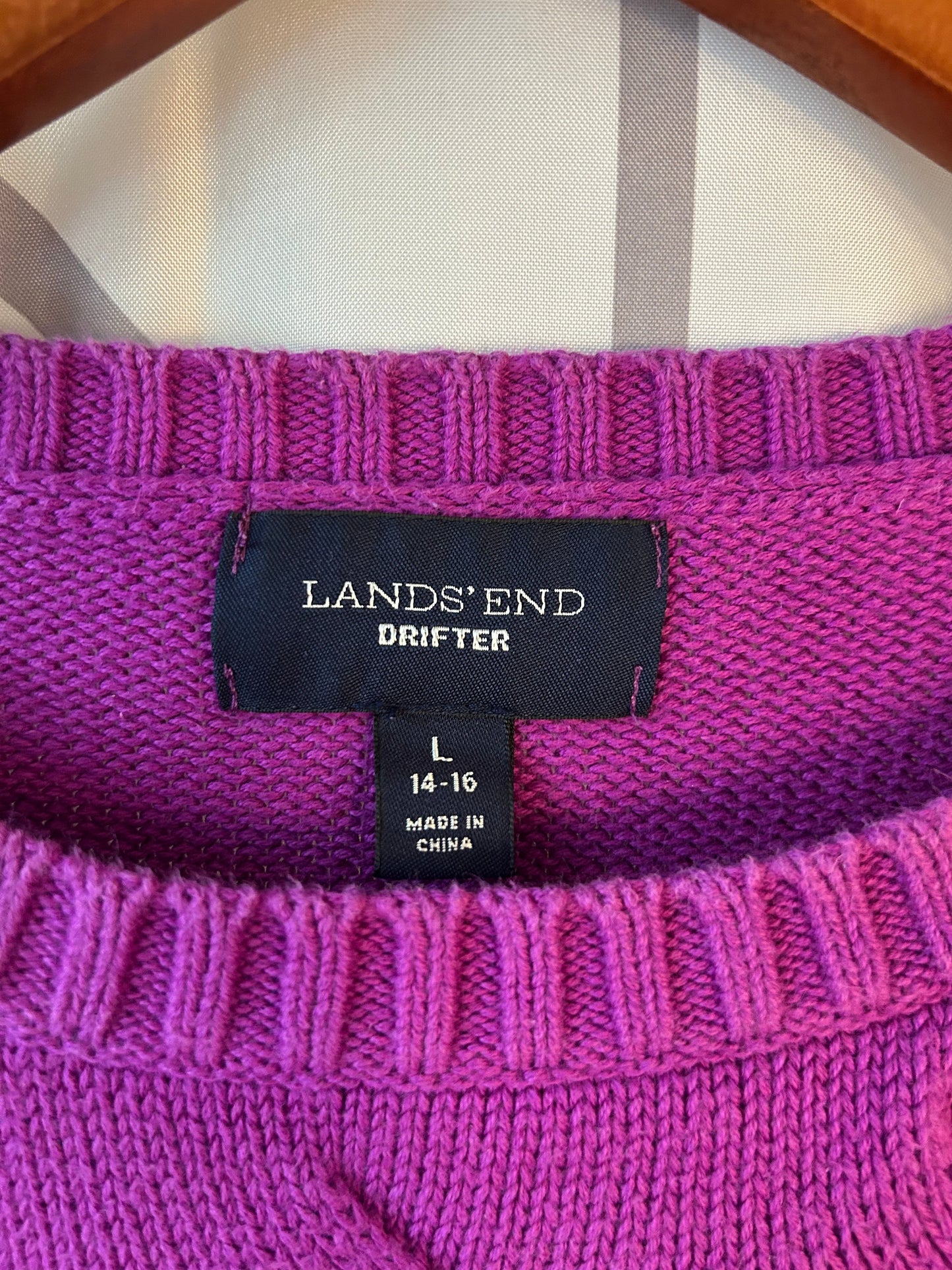 Reduced - Seller #18 Lands End Magenta Sweater Girls 14-16