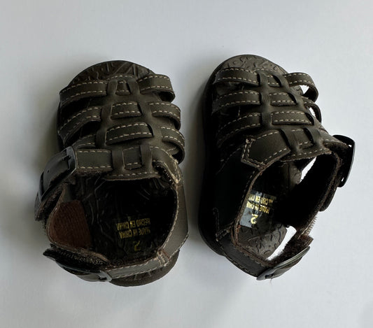 #146 ABCDE Dark Brown Leather Sandals Boys 2