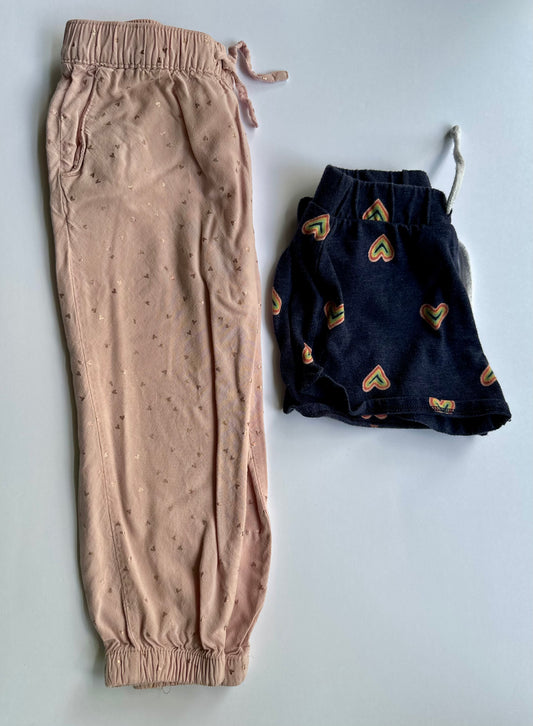 #146 Old Navy and H&M Heart Pants & Shorts Set Girls 3T