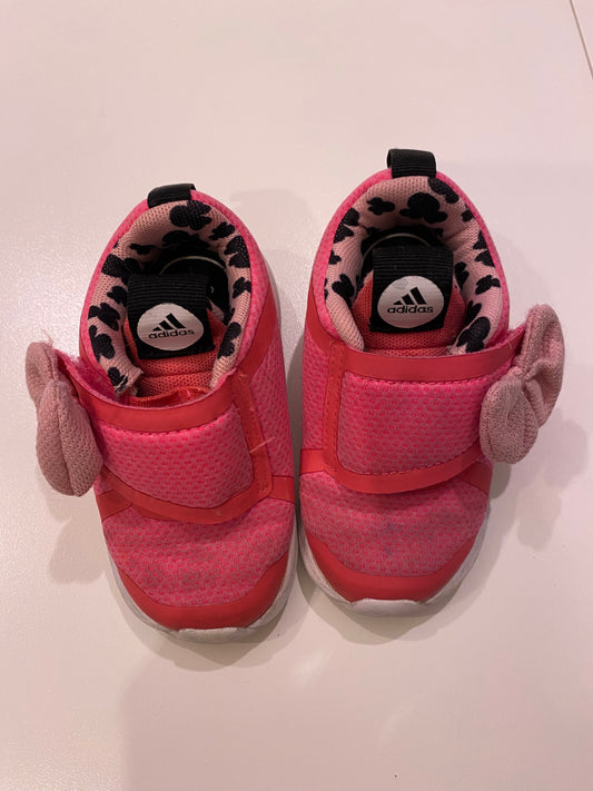 #84B- Adidas Hot Pink Minnie Mouse w/ Bow Detail Girls Size 6