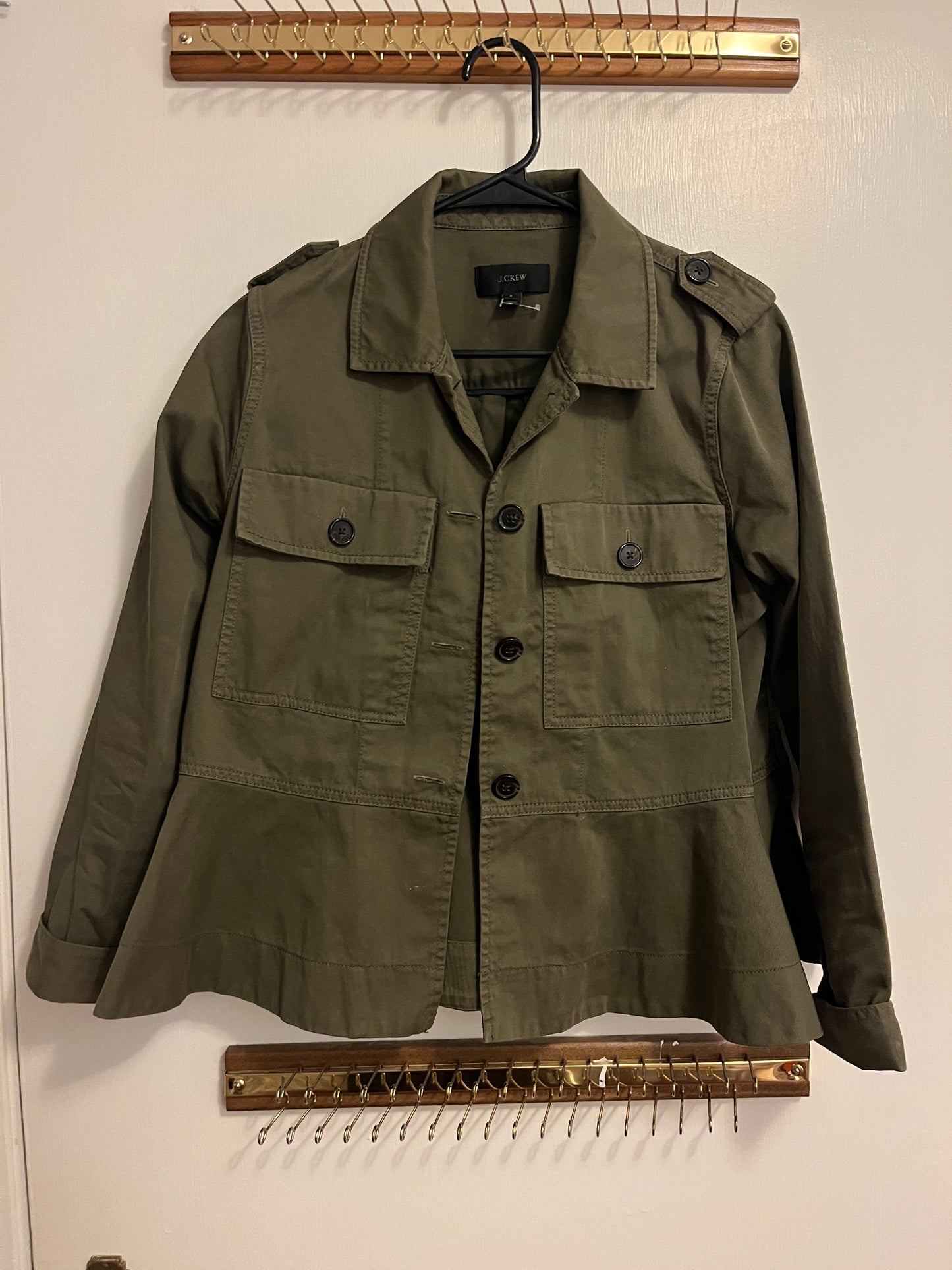 Womens J. Crew Jacket - army green size small