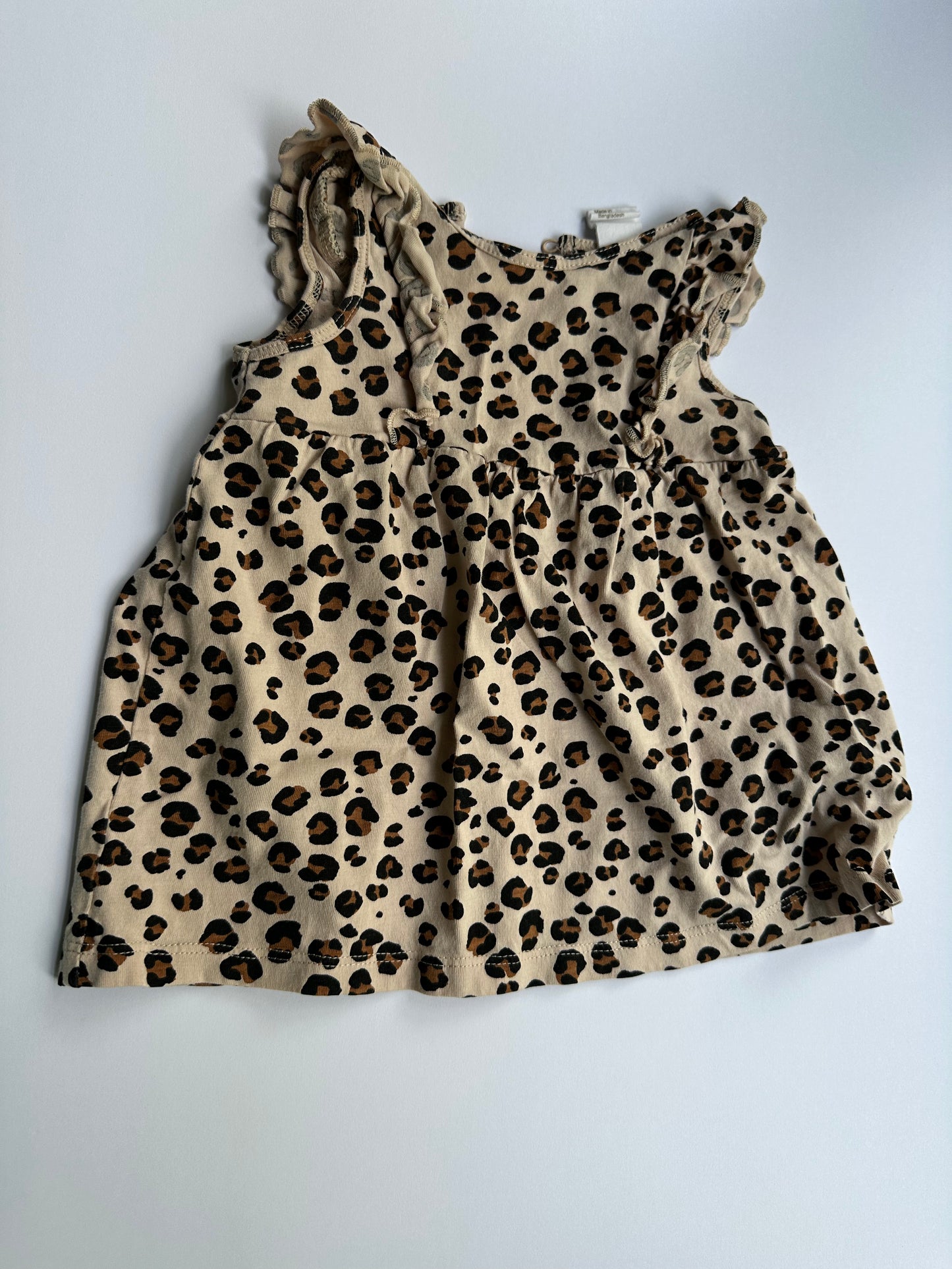 #146 H&M Leopard Print Cotton Dress Girls 4-6M