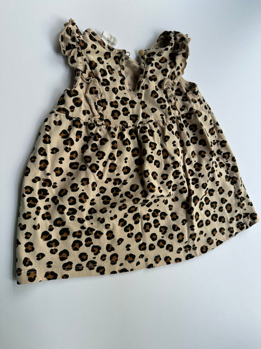 #146 H&M Leopard Print Cotton Dress Girls 4-6M