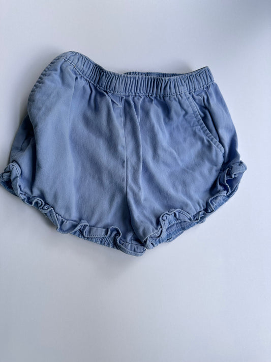 #146 Crewcuts Periwinkle Blue Ruffle Shorts Girls 4T