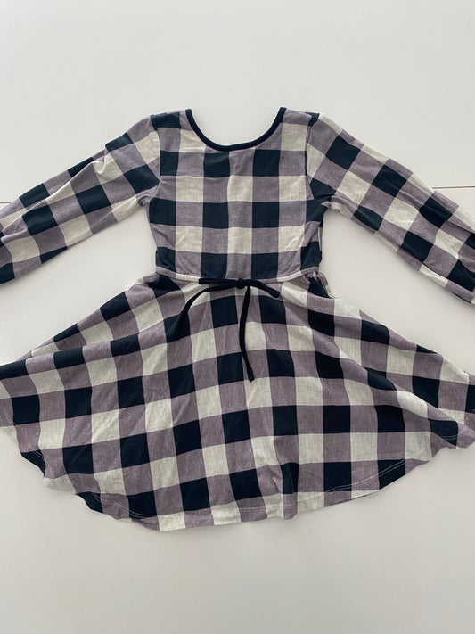 #117, Girls 3T, Omi Jo black checkered dress, EUC