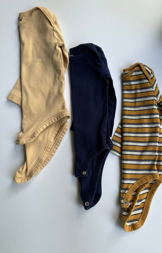#146 Carter's H&M Lamaze Long sleeve Cotton Bodysuits Set of (3) Boys 12M