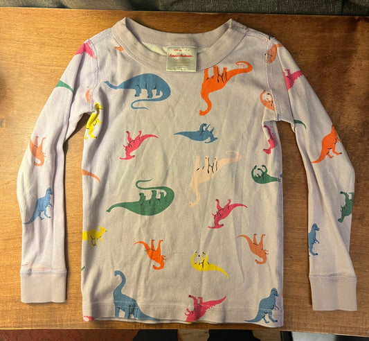 Hanna Andersson Girls Dinosaur Pajama Shirt Size 4