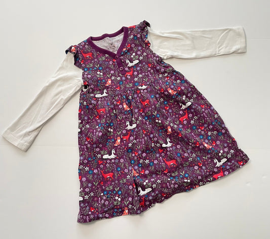 #121 Girls 3T Tea Collection purple unicorn dress, GUC