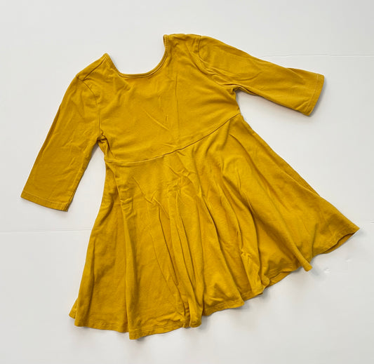 #121 Girls 3T Old Navy yellow ballet scoop back dress, VGUC