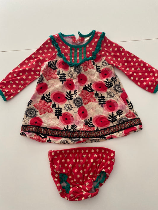 #117, Girls 18M, Matilda Jane red kitty print tunic dress, GUC