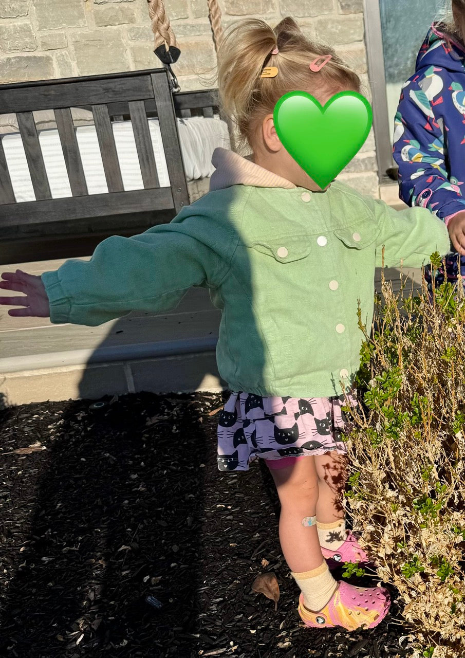 #82 Chang Ging Green Fleeced-Lined Jacket Girls Size 2T