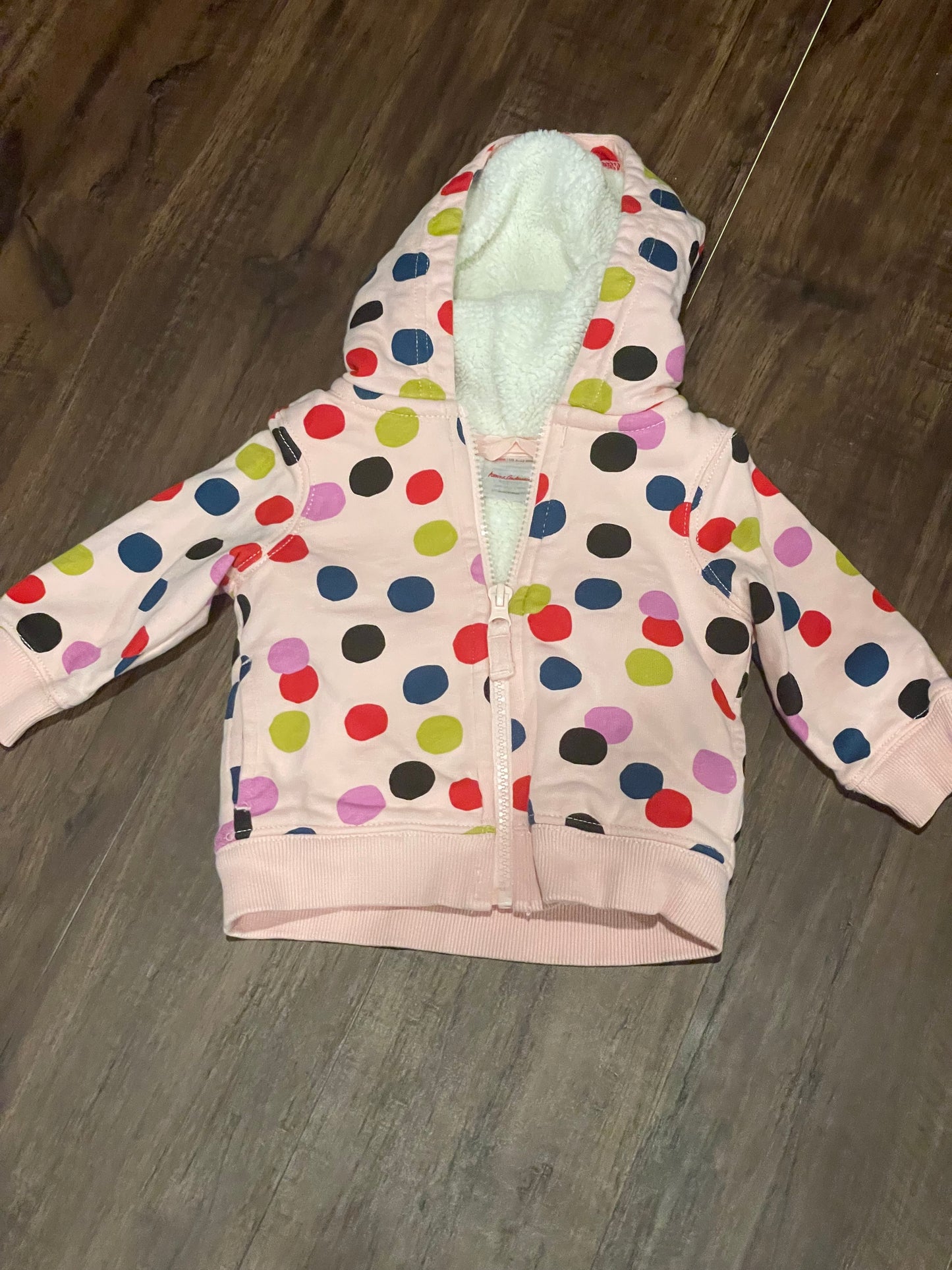 83A girls Hanna Andersson polka dot sweatshirt size 6-12 months NWOT