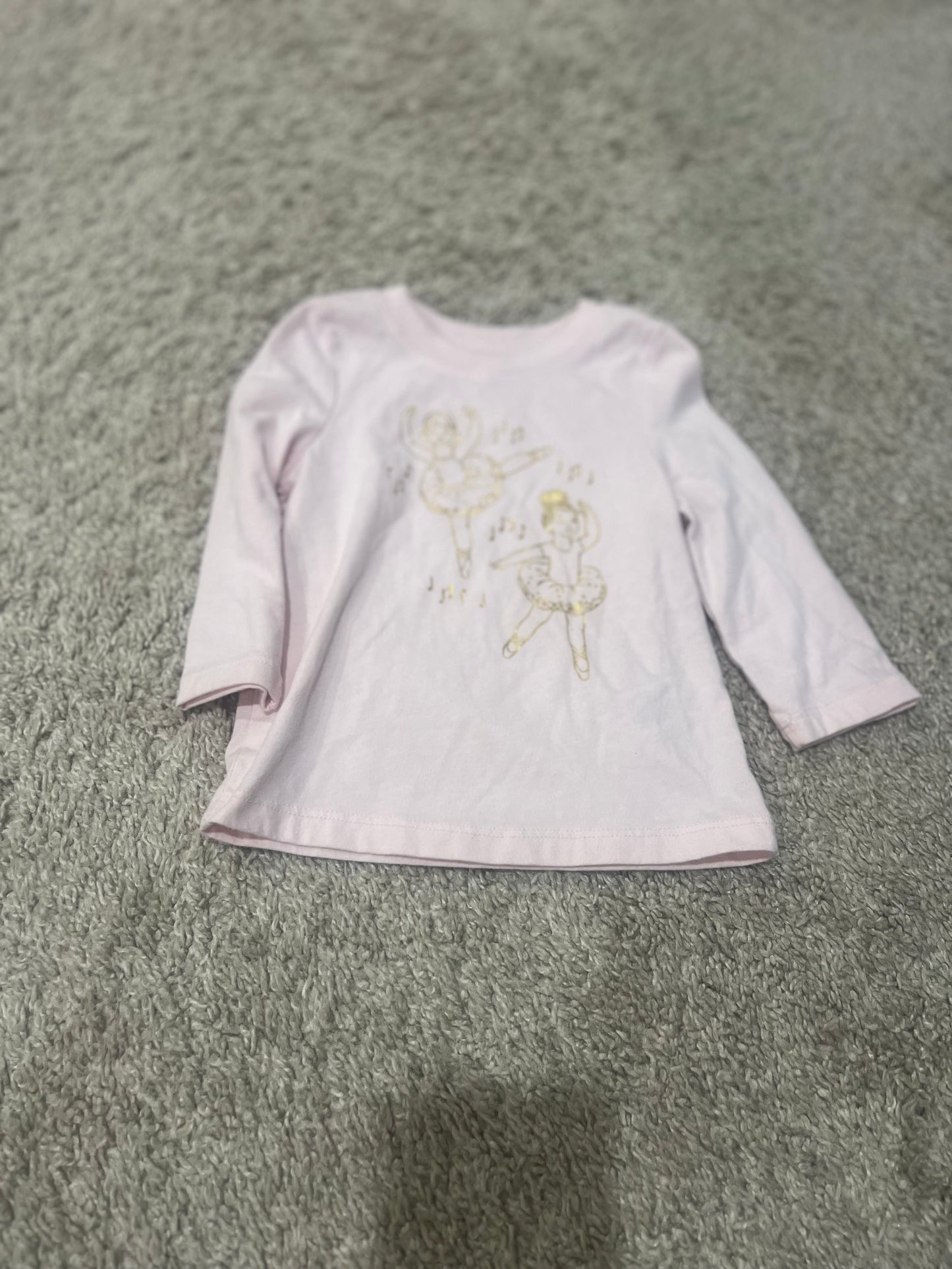 #53 Cat & Jack 12 Month Long Sleeve light pink shirt