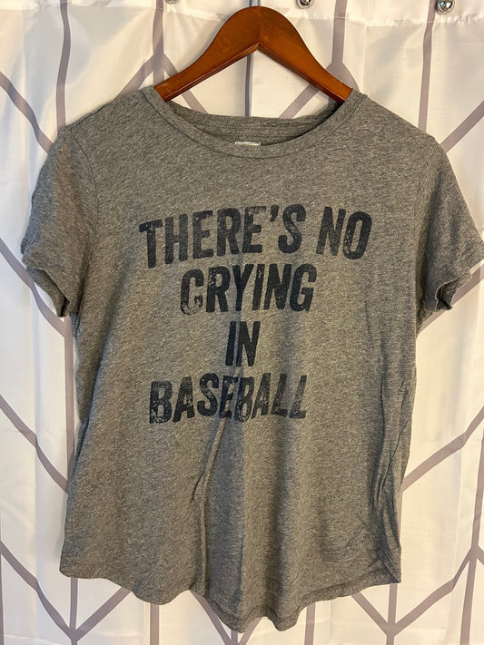 #18 Reduced! No Crying in Baseball tee womens large
