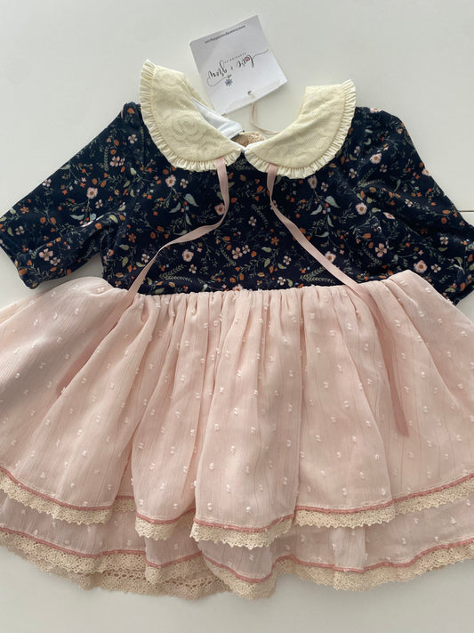 #117, Girls 2T, Love + Grow velvet floral print dress, New