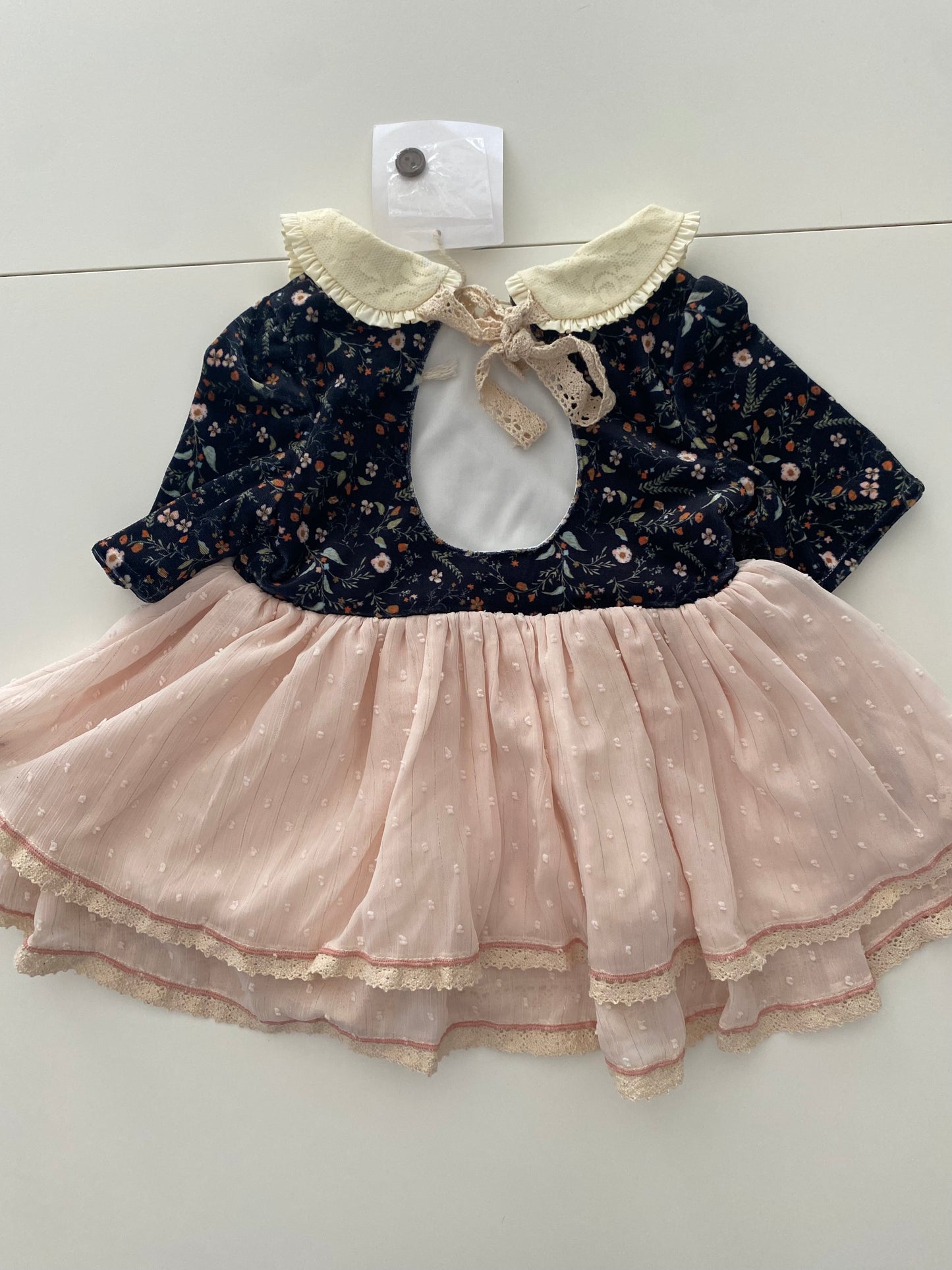 #117, Girls 2T, Love + Grow velvet floral print dress, New