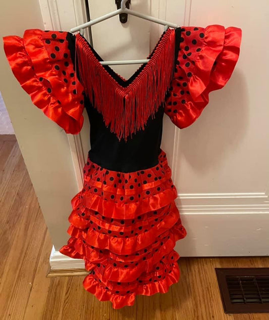 Size 2T - NWT - flamenco dress - black & red