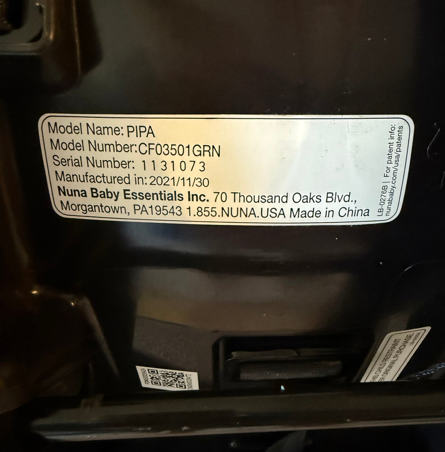 Seller #79 | Nuna Pipa Car Seat REDUCED