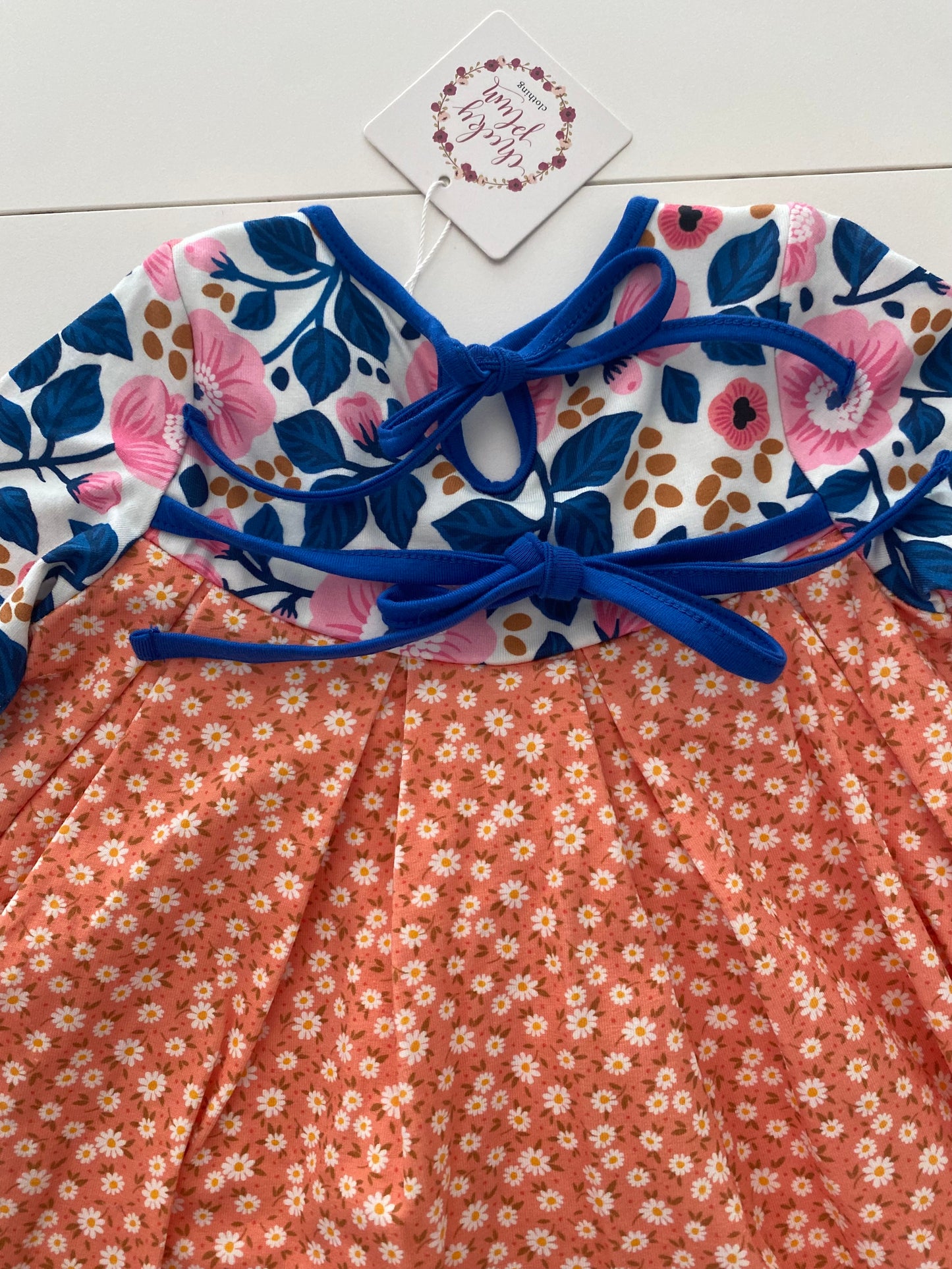 #117, Girls 2T, Cheeky Plum orange floral print tunic set, New