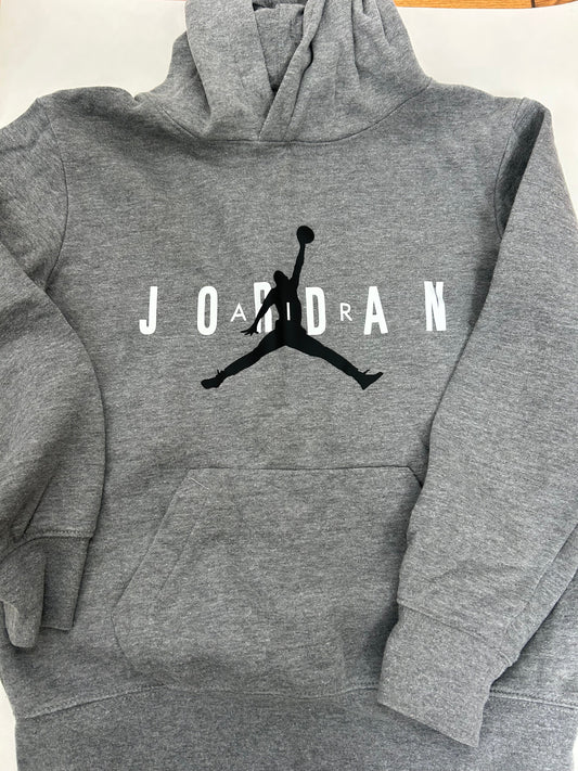 #95 Boys Air Jordan size large gray hoodie