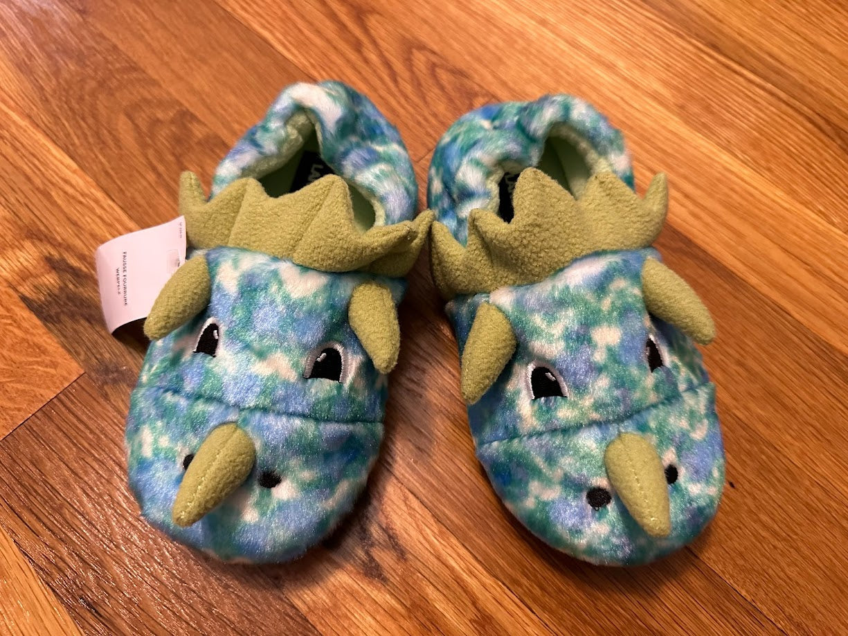 NWT Lands' End - Boys slippers - size 11 - dinosaurs