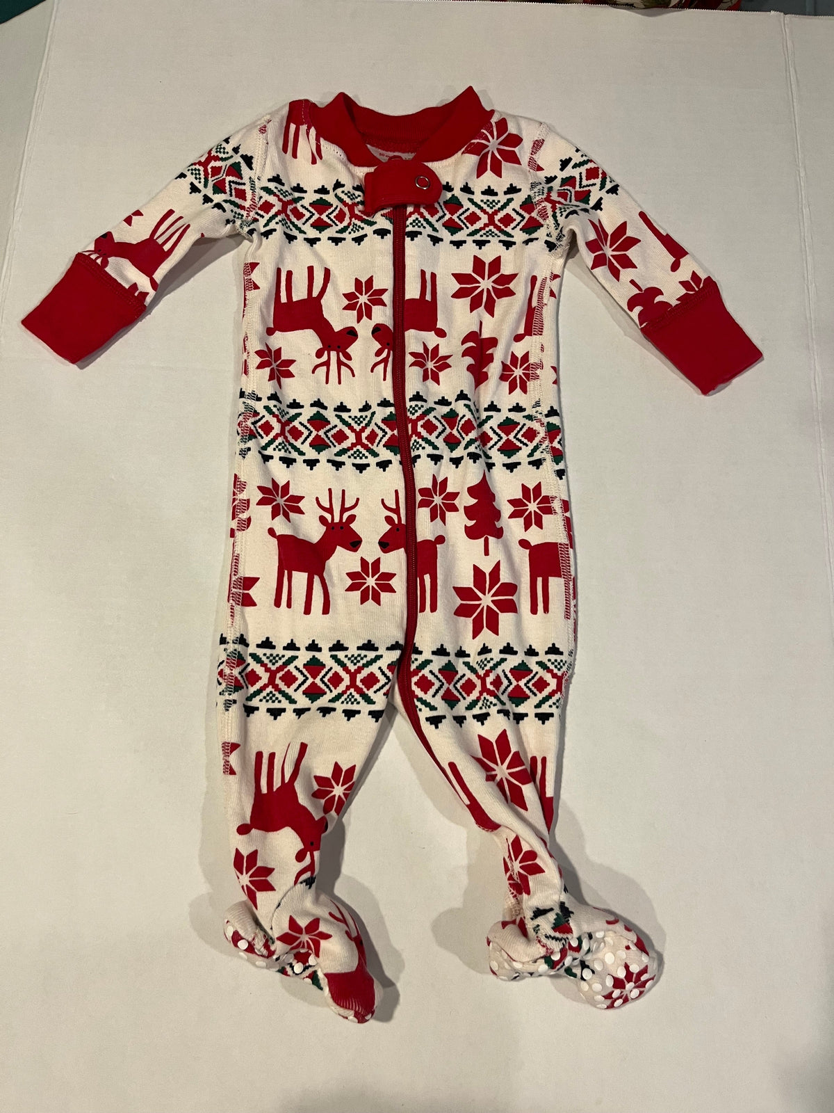 #70 0-3m Dear Deer Hanna Andersson Footed Sleeper