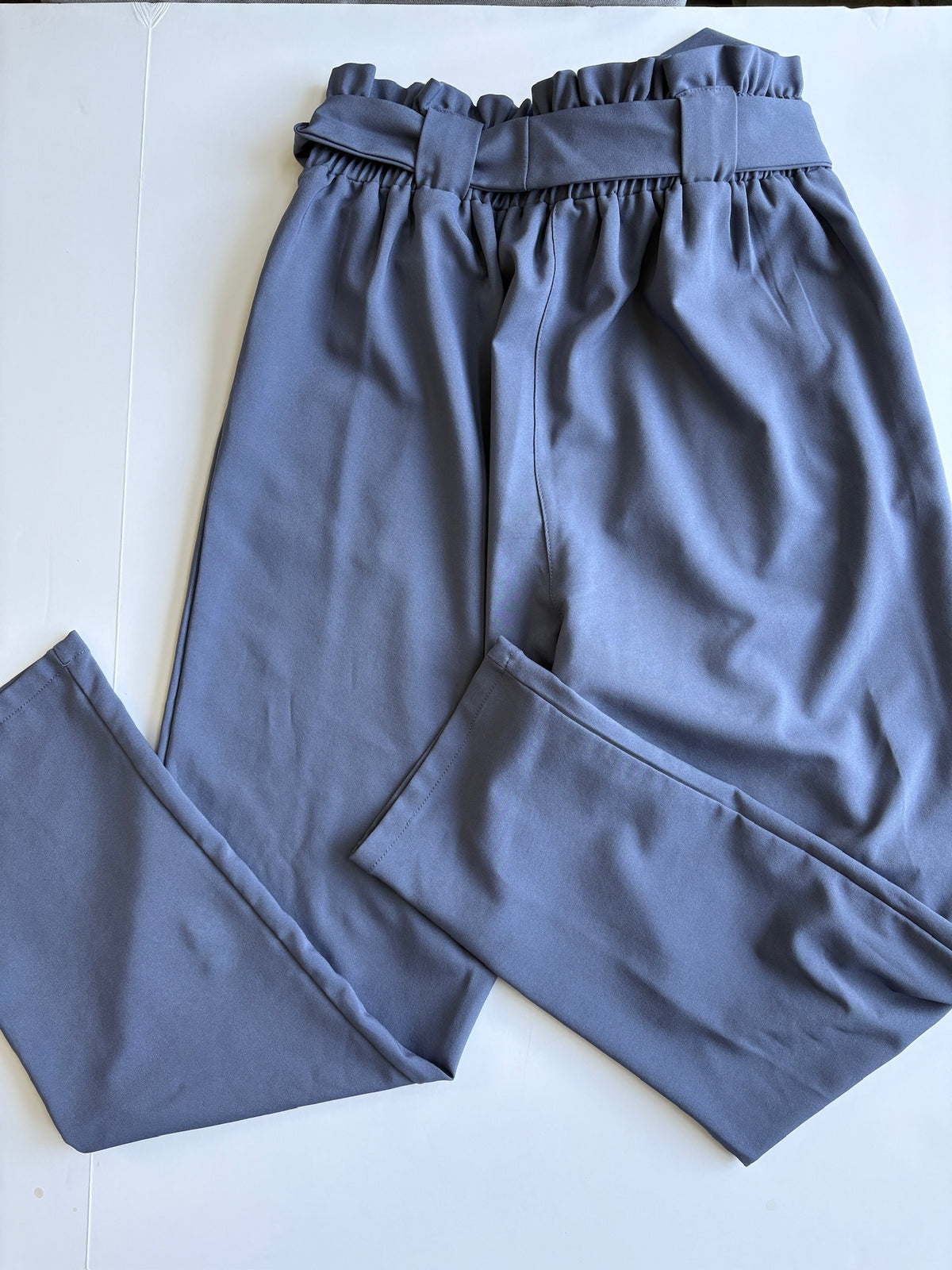 Seller #105 - Women's Medium Dusty Blue Straight Leg Paper Bag Pants VGUC