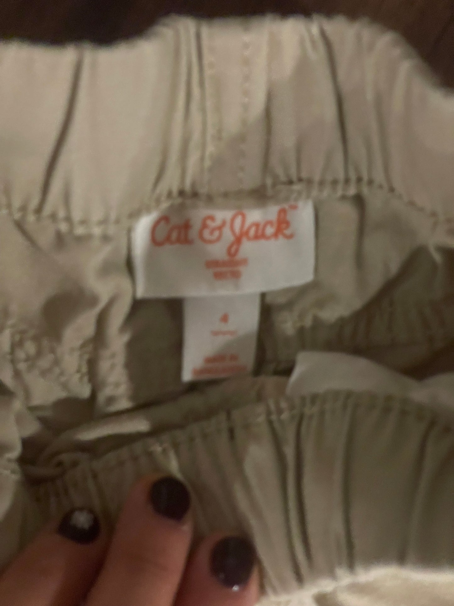 83A boys cat and jack khaki pants children place shirt size 4 EUC