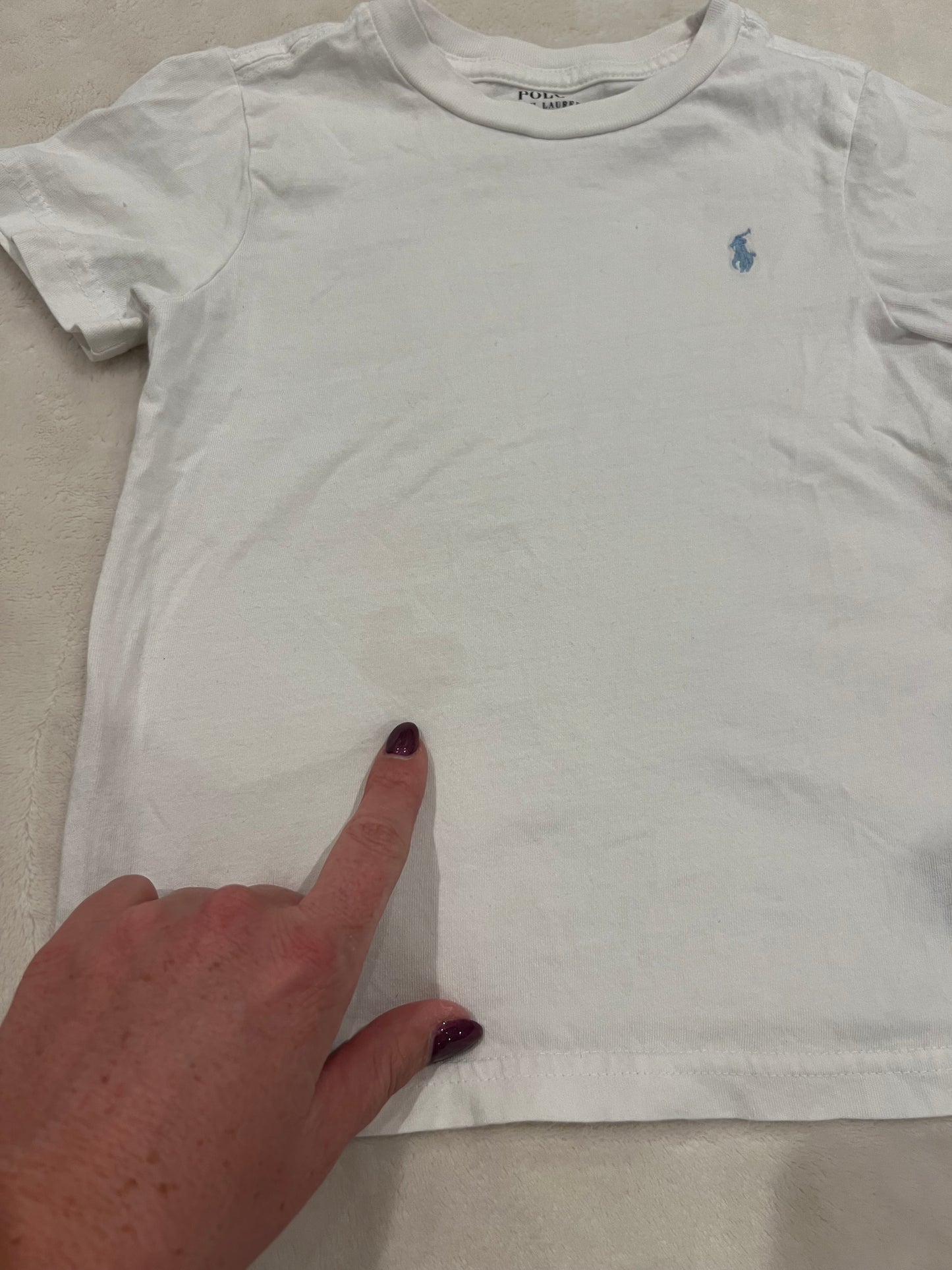 #46 Boys 3T Polo tshirt guc small spot shows wayy more in photo than real life