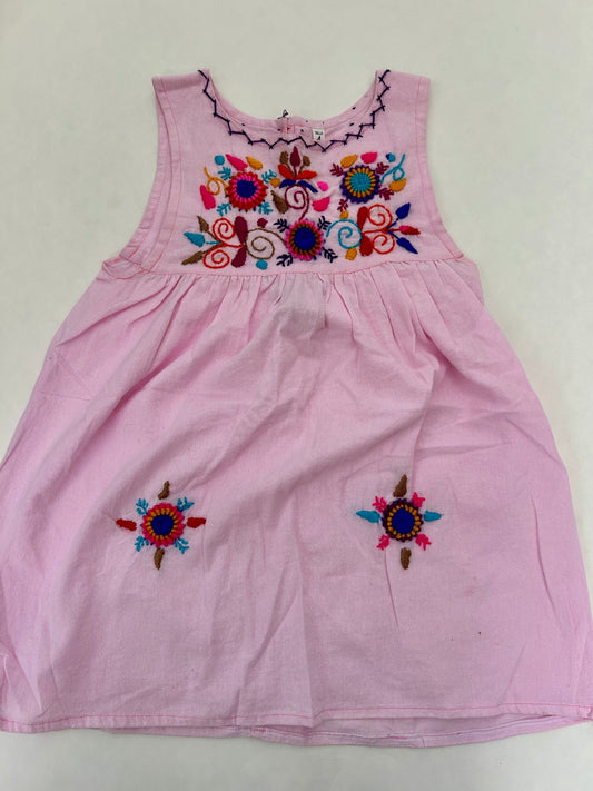 #200 Girls 4T hand stitched pink floral dress