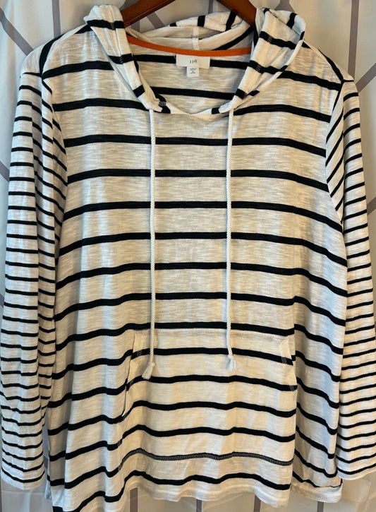Reduced! Seller #18 J. Jill striped hoodie women’s XL petite